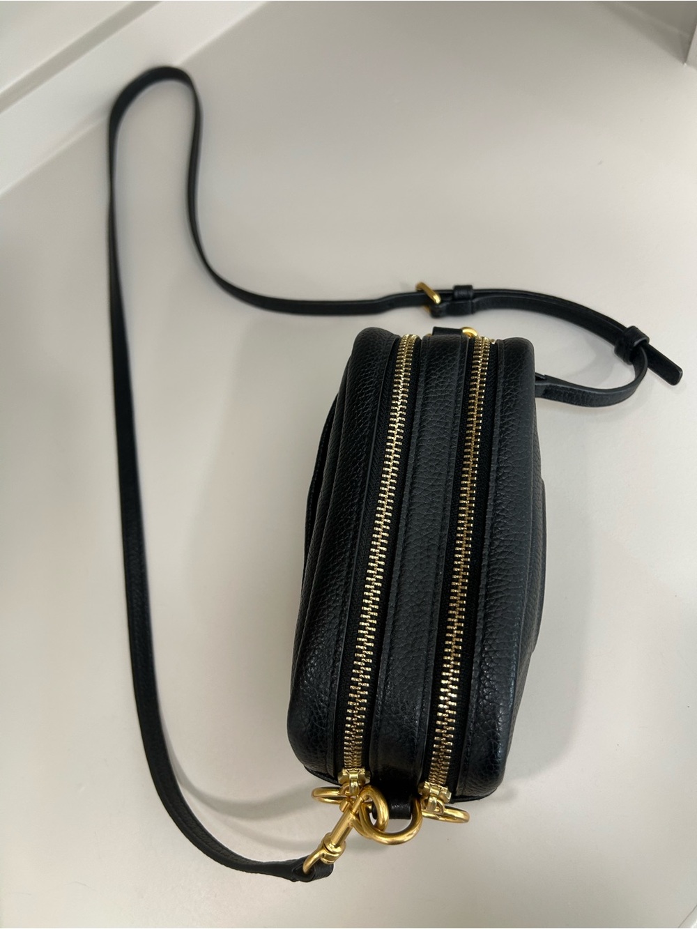 Authentic Tory Burch Perry Bombe Mini Crossbody Camera Bag Leather Purse Black - Picture 8 of 16
